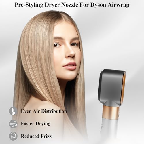 PUREGUST Pre-Styling Dryer Attachment for Dyson Airwrap, Pre-Styling Dryer Nozzle Replacement for Air wrap, Part No. 969759-01, Gold - Image 2