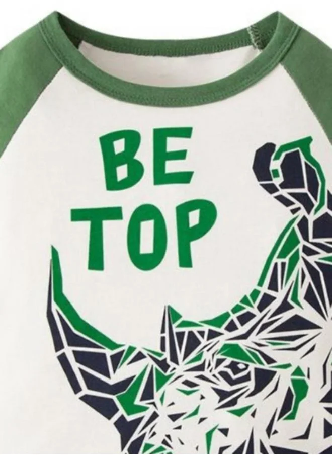 يونيكي White Printed Long Sleeve Crew Neck T-Shirt