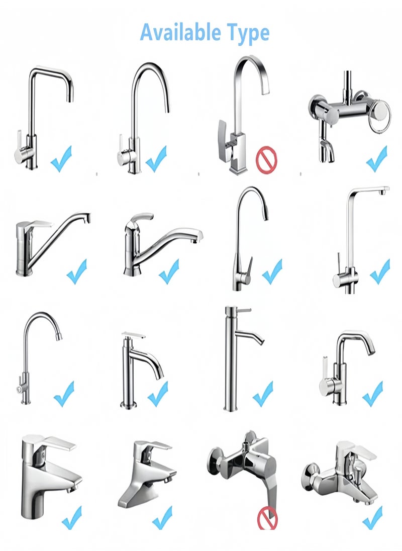 CHU DAI - Flexible Faucet Sprayer Attachment 360 ° Kitchen Sink Aerator Extender ABS Polished Chrome for Cold Hot Water (Silver） - Image 1