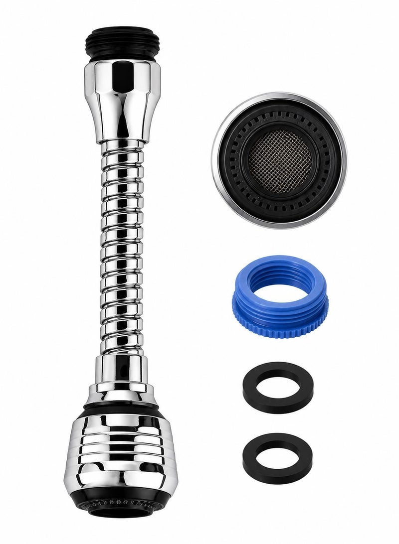 CHU DAI Flexible Faucet Sprayer Attachment 360 ° Kitchen Sink Aerator Extender for Cold Hot Water (Silver） - Image 1