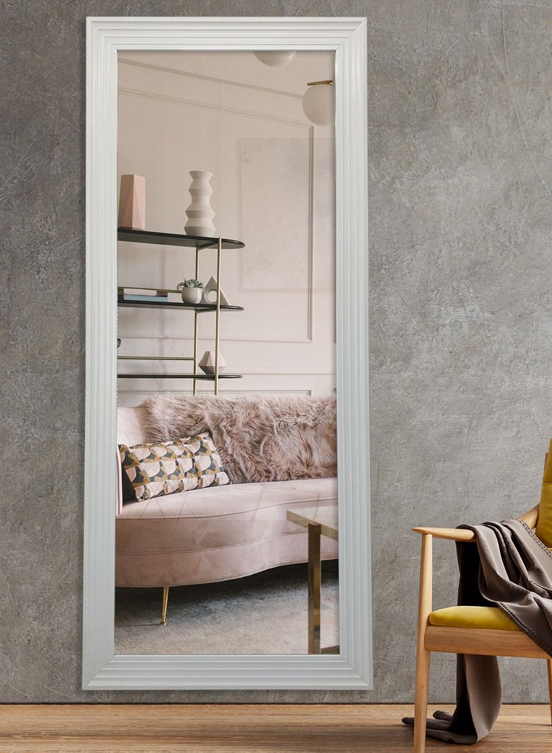Decorhills Decorhills Full-Length Dressing Mirror, Large Wall-Mounted or Freestanding Mirror for Bedroom & Living Room, High-Definition Glass with Thick PVC Frame, Modern White Design, 194x70cm