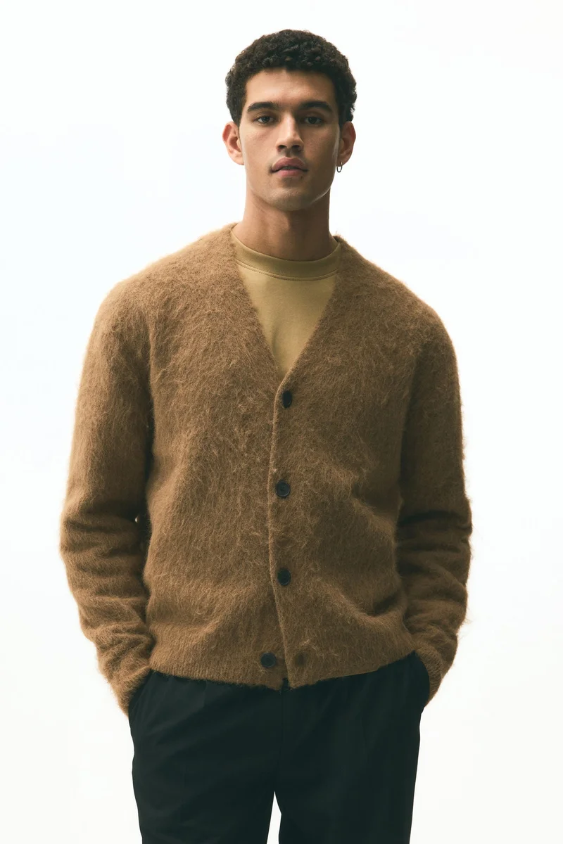 اتش اند ام كارديغان من نسيج منفوش بقصّة واسعة