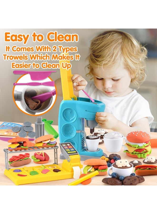 PLAY Color Dough Sets for Kids 2-4 4-8, Play Kitchen Creation Cafe Dough Toy Sets, Color Dough Tools, Coffee Maker Set Dough, Arts and Crafts Clay for Girls Boys, 8 Cans of Modeling Compound - Image 5