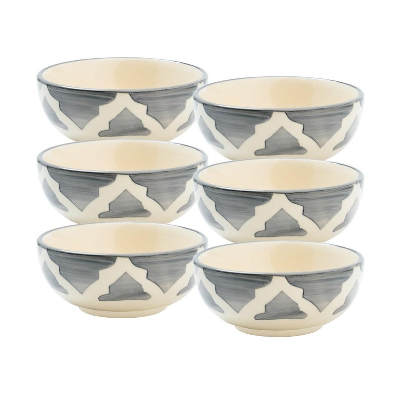 Sugalsu Cereal Bowls Ceramic Soup Bowls Set of 6125ML Colorful Soup and Salad Bowls for Kitchen Bowl Set for Cereal Salad Dessert Ice Cream Soups Noodles Snacks Dal Curry Grey - Image 1