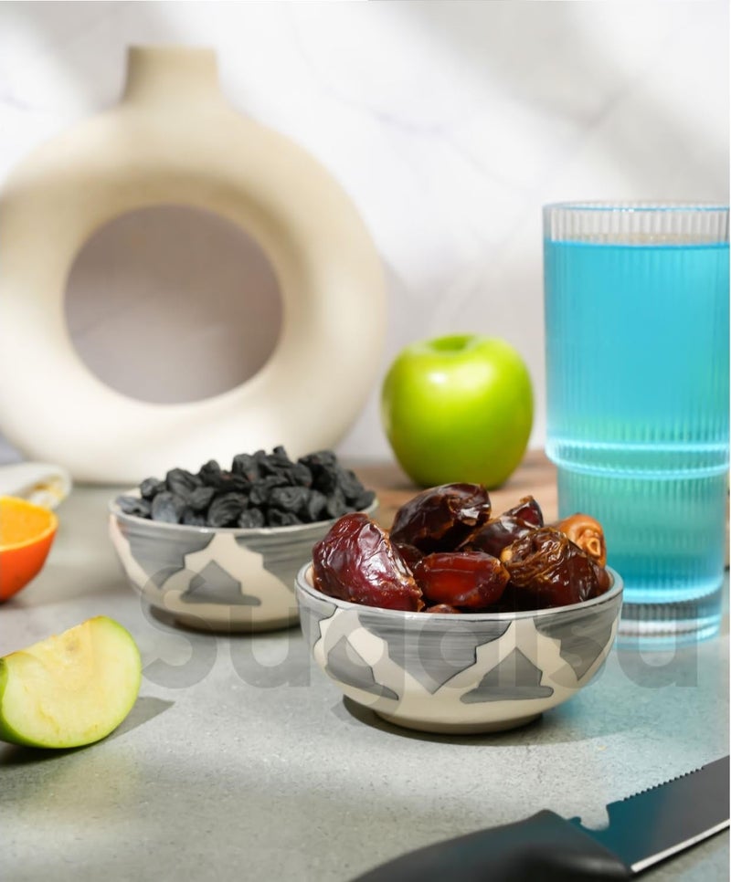 Sugalsu Cereal Bowls Ceramic Soup Bowls Set of 6125ML Colorful Soup and Salad Bowls for Kitchen Bowl Set for Cereal Salad Dessert Ice Cream Soups Noodles Snacks Dal Curry Grey - Image 4
