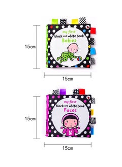 NIBEMINENT 2-Piece Baby Cloth Early Education Soft Book Set 15x 15cm  - Image 2