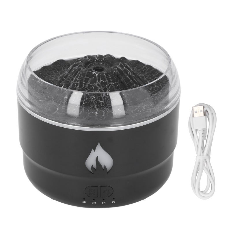 Ultrasonic Essential Oil Diffuser Black 25dB Ultra Quiet - 7-Color Flame Effect Aromatherapy Diffuser with Auto Shut Off Timing for Home Office Bedroom - Image 1