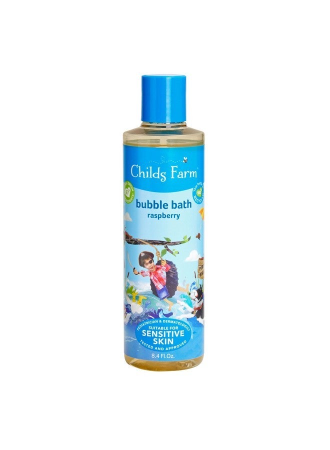 تشايلدز فارم، حمام فقاعات للأطفال للبشرة الجافة والحساسة، توت العليق العضوي، ينظف بلطف ويلطف، نباتي، خالٍ من القسوة، 8.4 أونصة سائلة - Image 1
