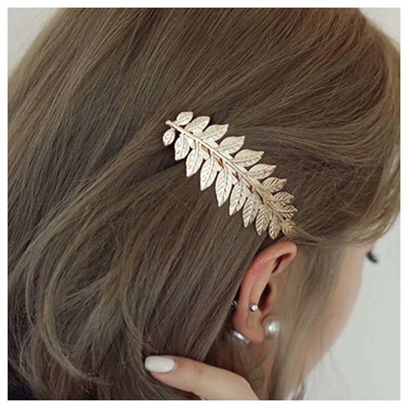 Boho Hair Comb Greek Goddess Hair Comb Clip Leaf Hair Piece Gold Wedding Headpieces Bride Side Comb Decorative Wedding Hair Accessories for Bride and and Bridesmaids