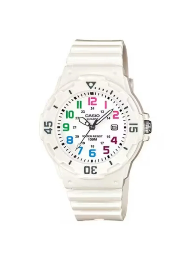 CASIO Women's Analog Display Watch With White Resin Strap - LRW-200H-7BVDF