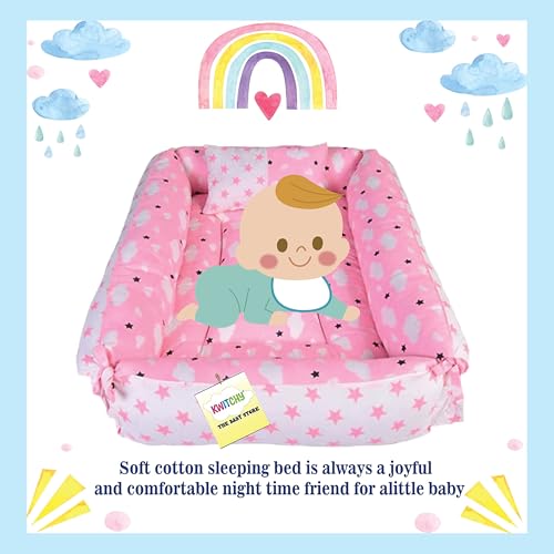 Kwitchy Baby Bedding Set New Born Baby Bed | Mattress | Luxury | Mosquito Net | Reversible | Cotton | Infant | Toddler | Boys & Girls (0-12 Months, Single Size) (Pink) - Image 3