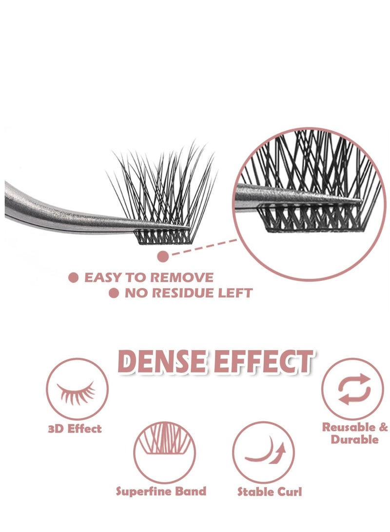 مجموعة وصلات رموش صناعية يمكنك تركيبها بنفسك بتاثير كثافة ثلاثي الابعاد بتجعيدات D مكونة من 48 مجموعة رموش صناعية قابلة لاعادة الاستخدام للحصول على مظهر وصلات الرموش الاصلي ( mex ) - Image 5