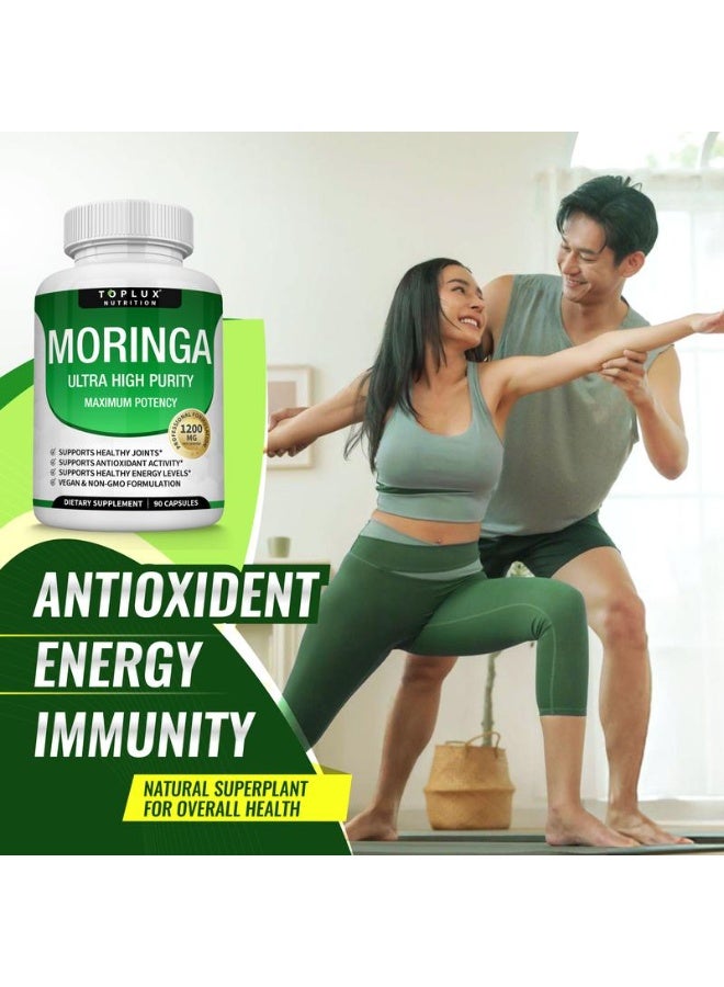 Toplux Moringa Capsules 1200mg - Pure Moringa Powder for Immune, Gut health 90 Capsules - Image 5