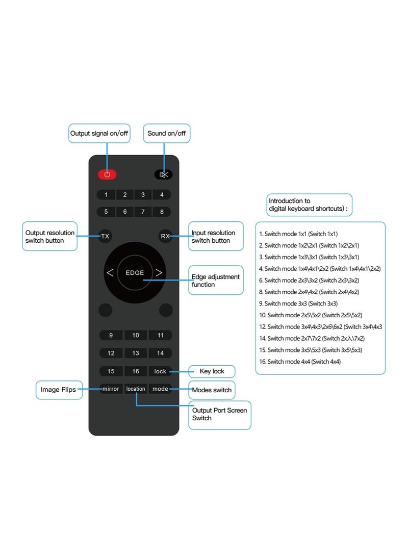 Generic - AvvA 4K HDMI Video Wall Controller 4x4 16 Ways TV Processor Large Screen Video Splicer Box 2x2 2x3 3x3 5X2 6X2 5X3 2X7 2x6 3x4 4X3 Multi Video Screen Processor Splicer - Image 1