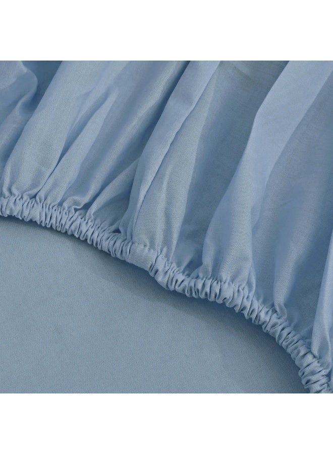 Relax Premium Luxury Bed Sheet Set – Extra Soft & Breathable & Skin-Friendly Fitted Sheet with Deep Elastic Pockets, 1 Pillowcase & 1 Fitted Sheet Included, Elegant Baby Blue , 120x200 cm - Image 2