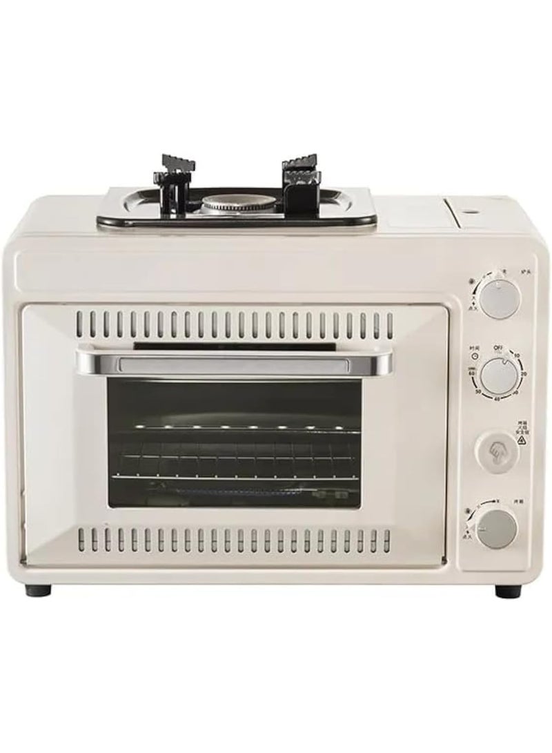 بلو فاير فرن غاز مخيم محمول للخارج: فرن كبير سعة 25 لتر مع عازل من الفولاذ المقاوم للصدأ وموقد بقوة 2.7 كيلوواط للخبز والبيتزا والشوي والقلي والغلي | مثالي للتخييم والشواء والنزهات العائلية - Image 1