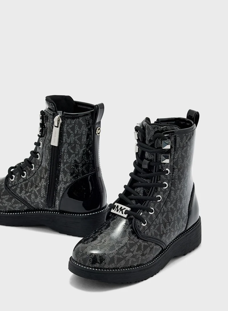 Michael Kors Kids Haskell Syre Lace Up Boots