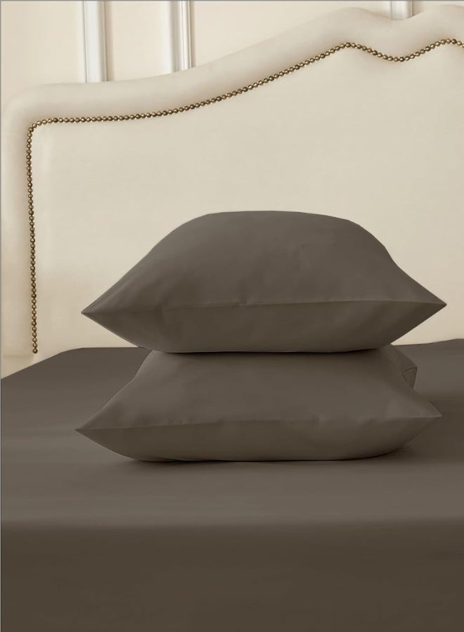 Chase Up Bedding Fitted Sheet - Fits 120x200 Cm Bed For Twin Bed 2 Pcs (1 Fitted Sheet and 1 Pillowcase) - 30 Cm Deep Pocket - Solid Bed Sheet - Image 2