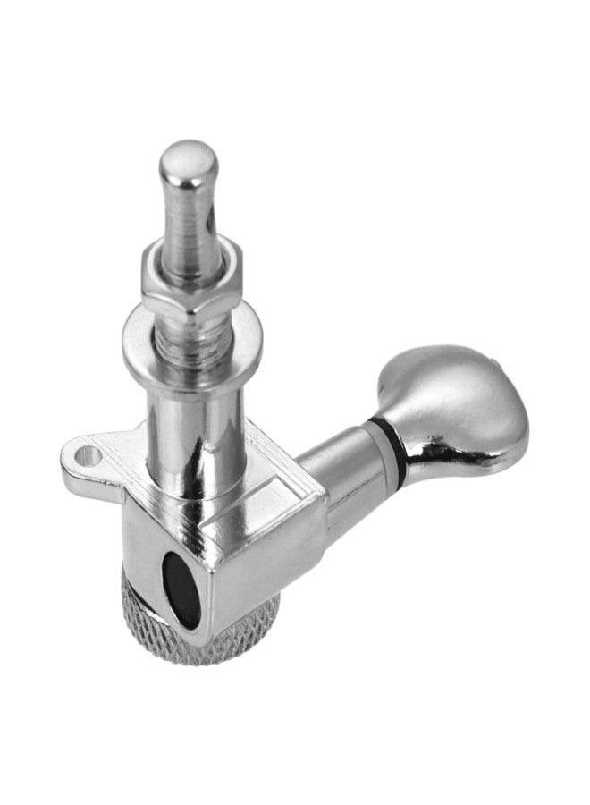 Electric Guitar Machine Heads Knobs String Tuning Pegs Locking Tuners Pack of 6 Pieces 6R with Mounting Screws and Ferrules Silver - Image 2