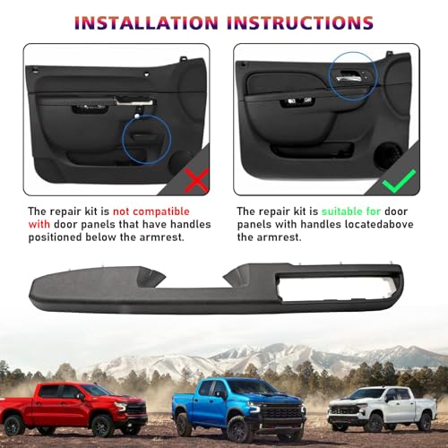 ZONFANT 80994 Front Left Driver Side Armrest Repair, With Door Release Handle Above Armrest Assembly Compatible With Chevy GMC Vehicle 2010-2014 Avalanche Silverado Suburban Tahoe Sierra Yukon XL 1500 2500 - Image 4