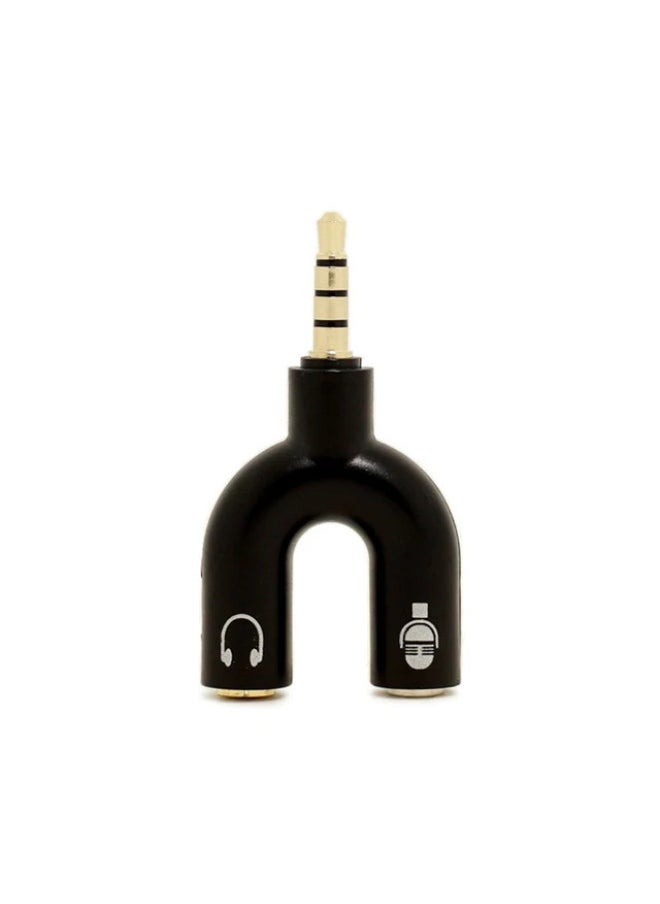 Generic 3.5 Audio Female To Audio Adapter U-shaped One-Two Wired Headset Microphone For huawei-Interface Form:Yellow  - Image 5