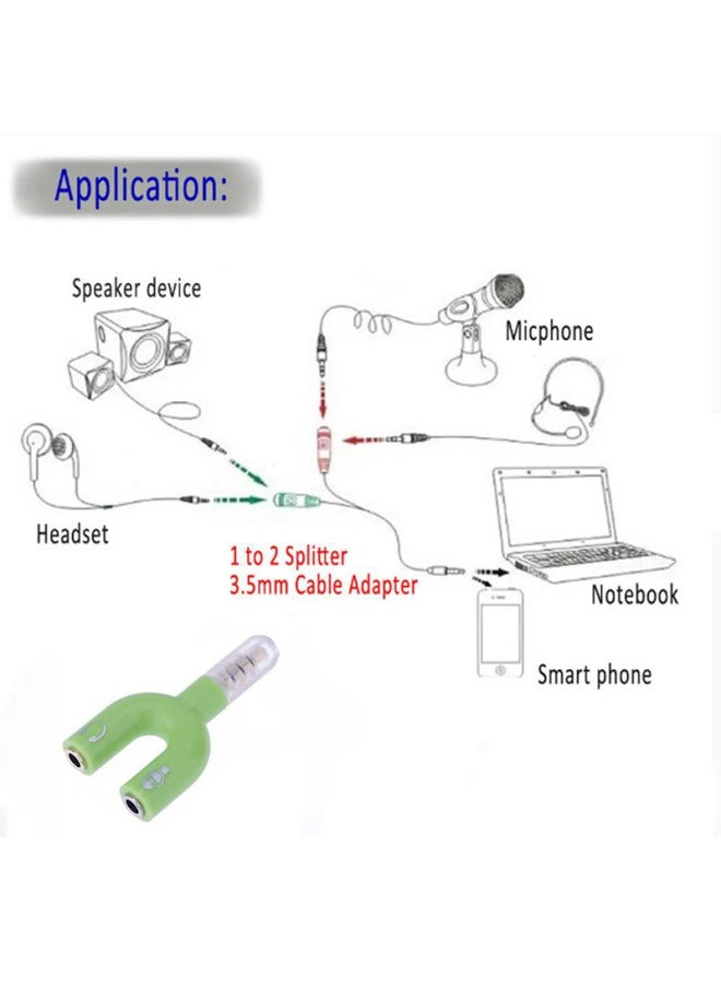 Generic 3.5 Audio Female To Audio Adapter U-shaped One-Two Wired Headset Microphone For huawei-Interface Form:Yellow  - Image 3