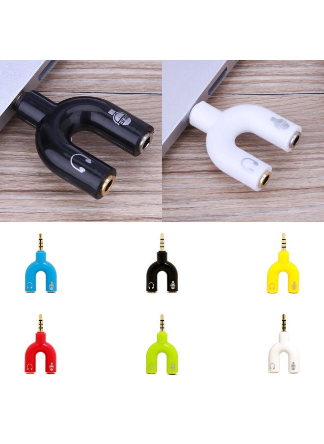 Generic 3.5 Audio Female To Audio Adapter U-shaped One-Two Wired Headset Microphone For huawei-Interface Form:Yellow  - Image 4