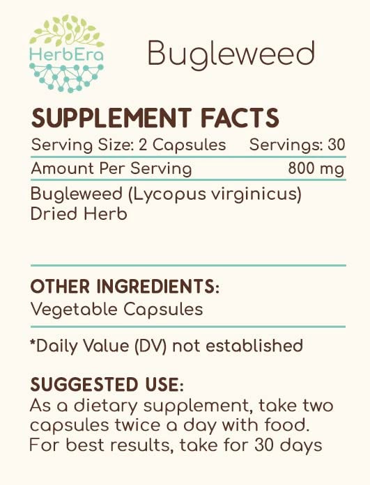 HerbEra Bugleweed 60 Capsules, 400 mg, Made with Bugleweed (Lycopus Virginicus) Dried Herb (60 Capsules) - Image 4