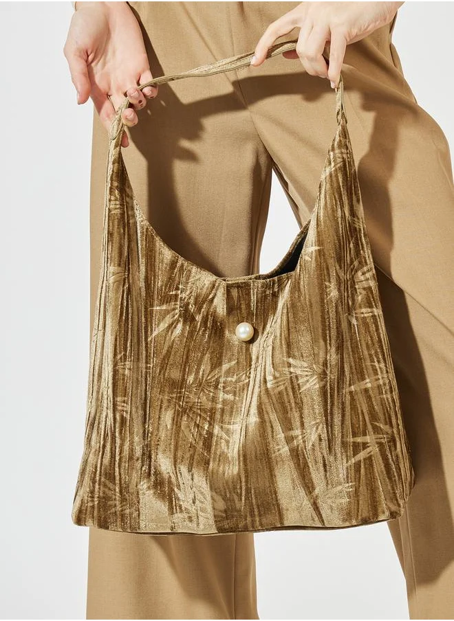 Styli Patterned Shoulder Bag with Pouch