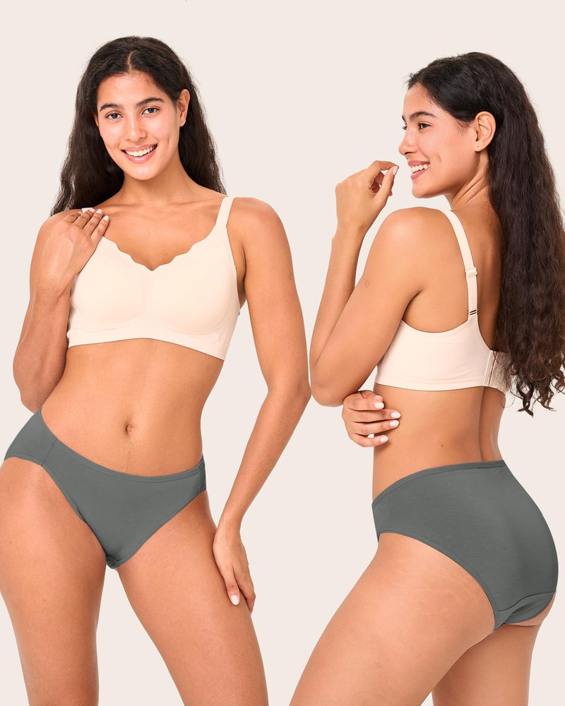 BAMBOO COOL Womens Underwear High Cut Briefs Breathable Moisture-Wicking Hipster Ladies Panties, 5-Pack - Image 2