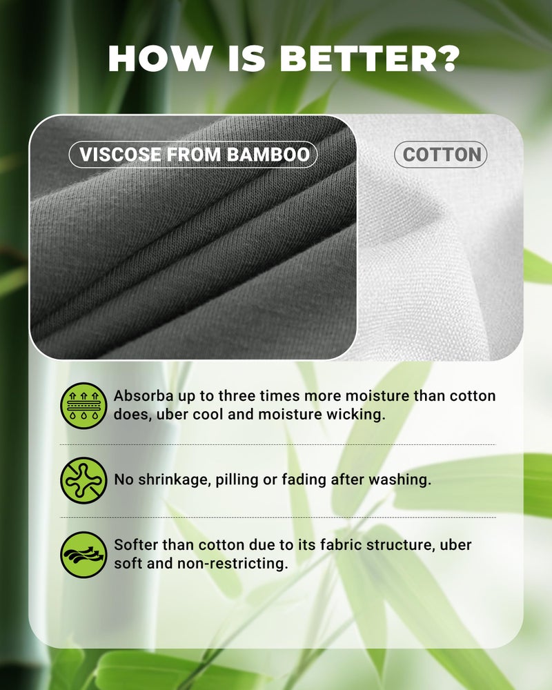 BAMBOO COOL Womens Underwear High Cut Briefs Breathable Moisture-Wicking Hipster Ladies Panties, 5-Pack - Image 4