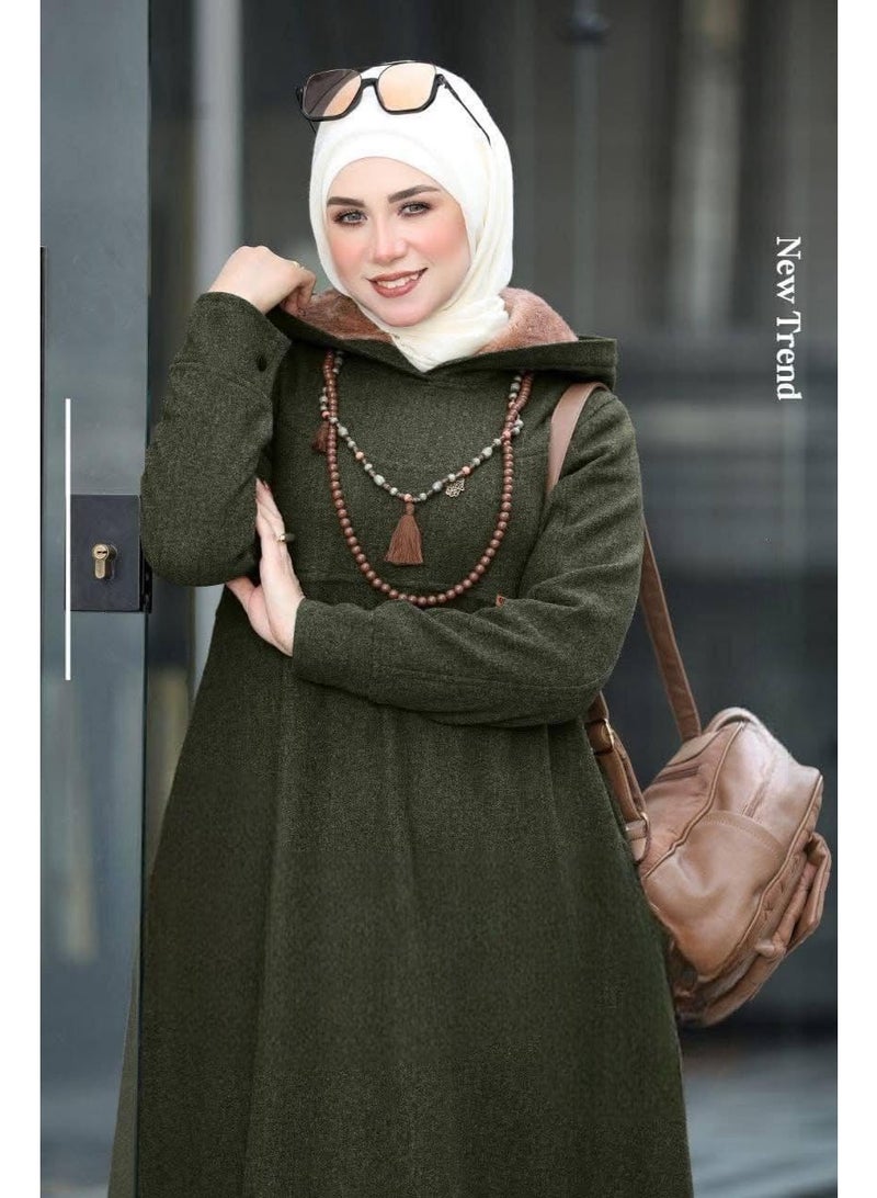 Long winter wool dress for veiled women – modest and comfortable design for winter - Image 2