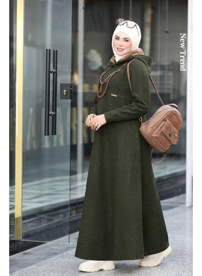 Long winter wool dress for veiled women – modest and comfortable design for winter - Image 3