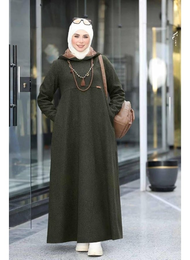 Long winter wool dress for veiled women – modest and comfortable design for winter - Image 4
