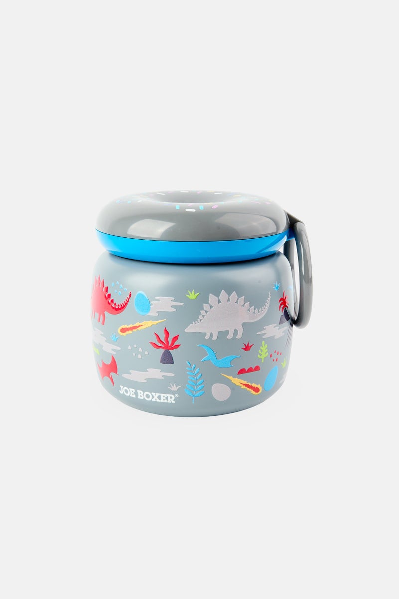 Joe Boxer Dino Print Lunch Food Jar, Grey - Image 1