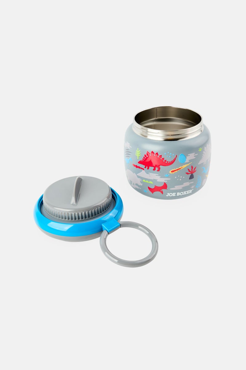 Joe Boxer Dino Print Lunch Food Jar, Grey - Image 2