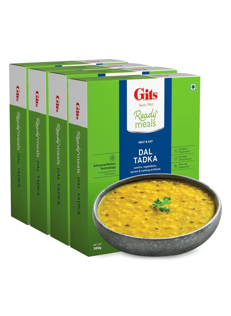 Gits Dal Tadka Ready to Eat, Pure Veg | 4 x 300g (1200g) Pouch - Image 1