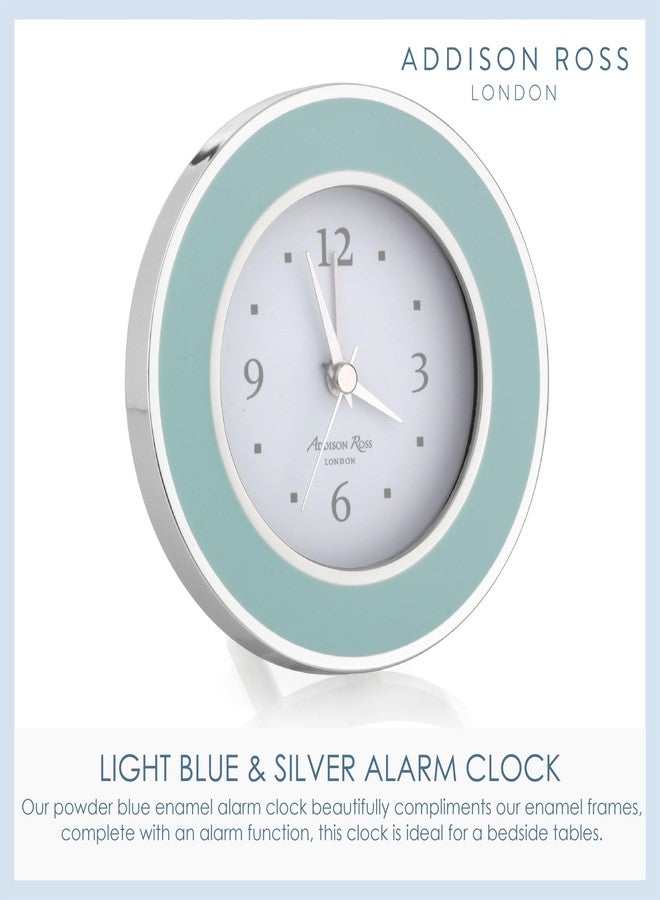 Addison Ross Light Blue & Silver Alarm Clock - Image 3
