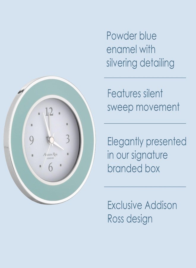 Addison Ross Light Blue & Silver Alarm Clock - Image 2