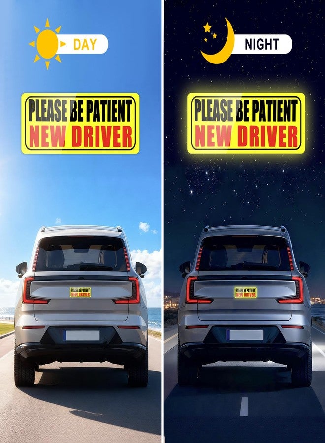 JUSTTOP Please Be Patient New Driver, Student Driver Magnet for Car, New Driver Magnet for Car, Reusable Movable Reflective Safety Warning Bumper Magnets - Image 5