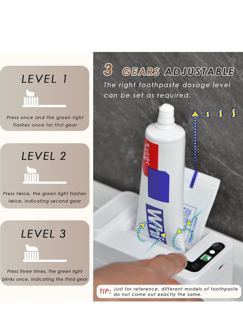SOLARAE Electric Toothpaste Dispenser with Sensor, Toothpaste Dispenser for Kids, Toothpaste Dispenser Wall Mounted, Toothpaste Squeezer, Tooth Pastetooth Paste Dispenser - Image 3