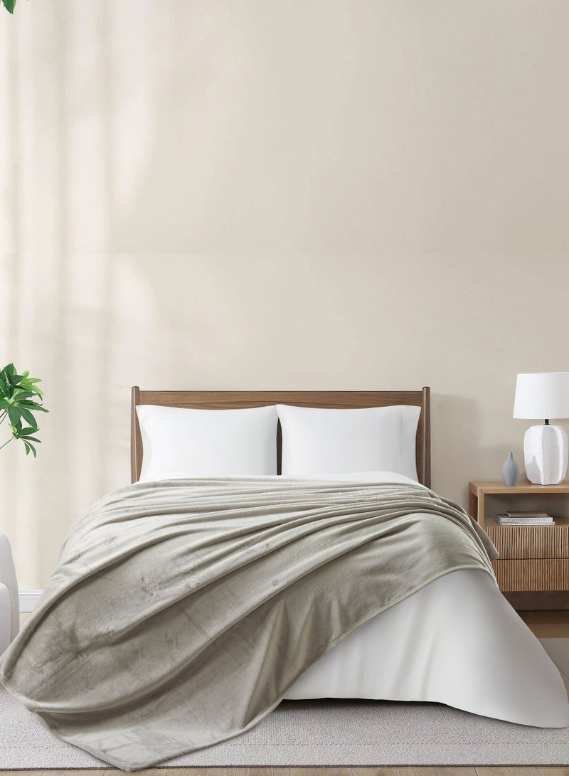 دوناتيلا بطانية صوف 170×210 سم خفيفة ناعمة ودافئة للاسترخاء تصميم سادة ممشط مايكروفايبر شيربا مناسبة للسرير والأريكة - Image 1