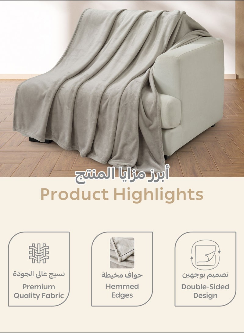 دوناتيلا بطانية صوف 170×210 سم خفيفة ناعمة ودافئة للاسترخاء تصميم سادة ممشط مايكروفايبر شيربا مناسبة للسرير والأريكة - Image 4