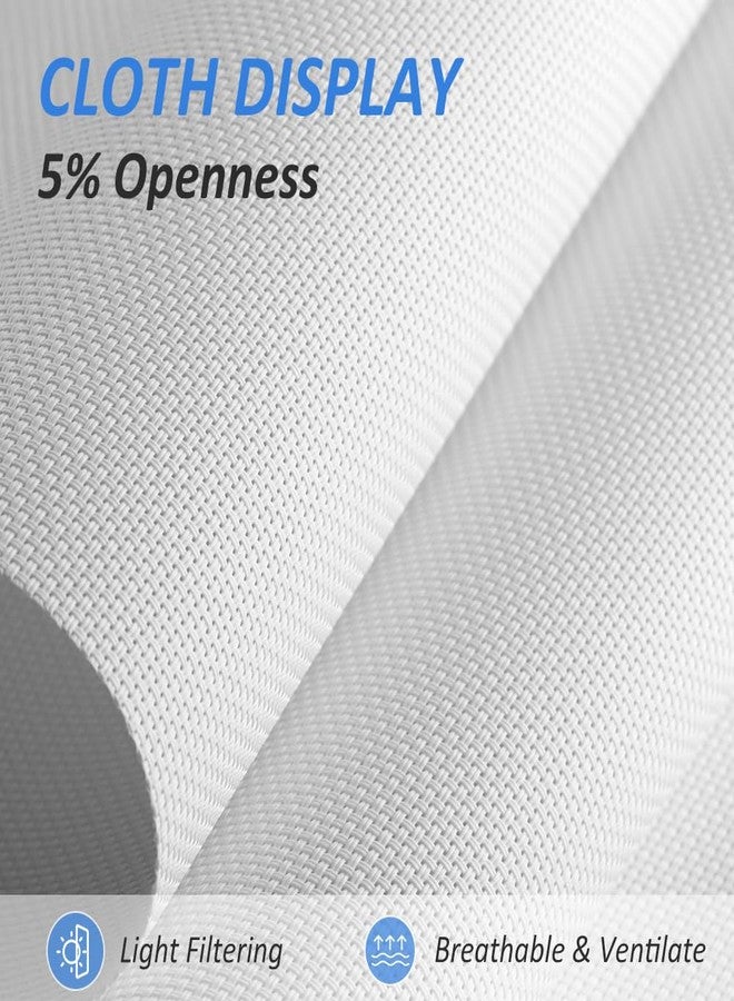 LUCKUP Light Filtering Roller Shades for Windows, Cordless Semi Sheer Solar Blinds with 5% Openness Free-Stop Window Shades for Home & Office, White 22" W x 72" L - Image 3
