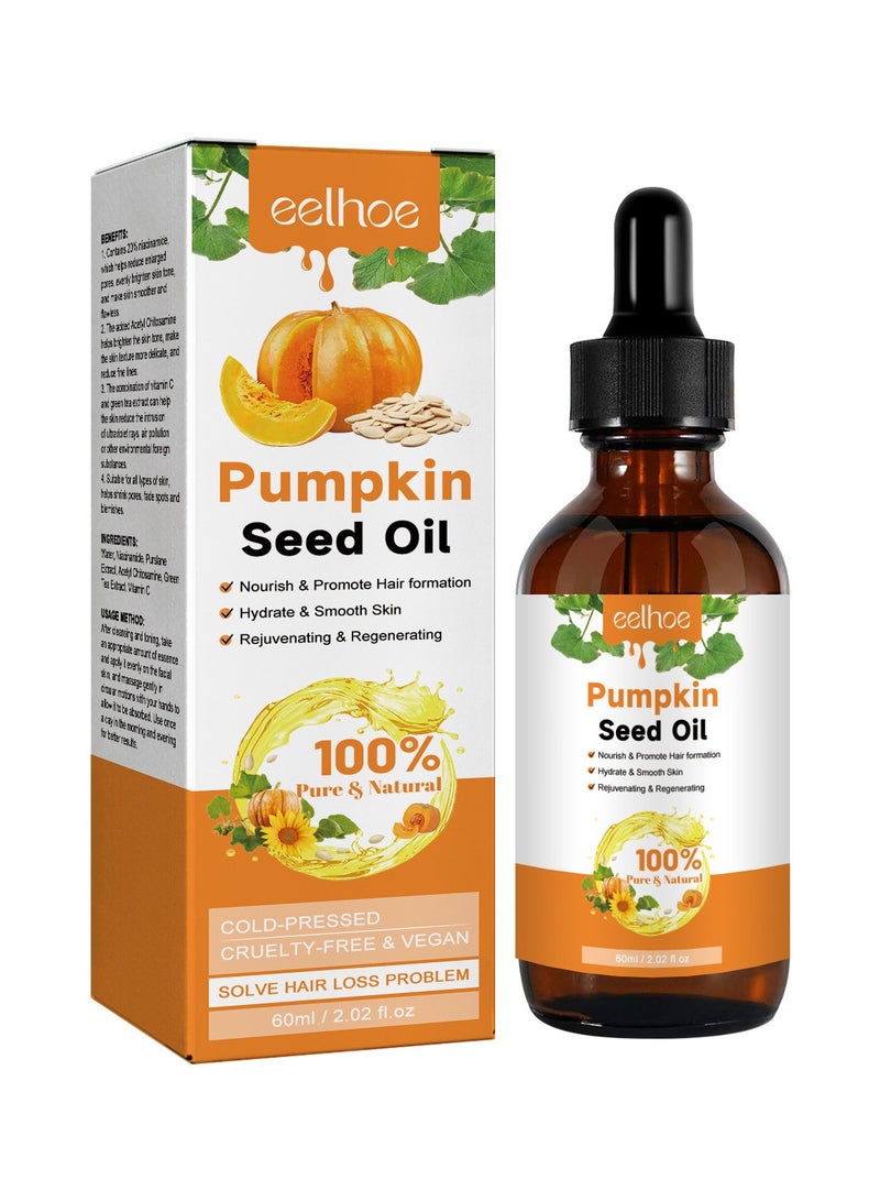 EELHOE Pumpkin Seed Oil Hair Care Elixir: Nourishes Roots, Thickens & Strengthens for Smooth, Strong Hair