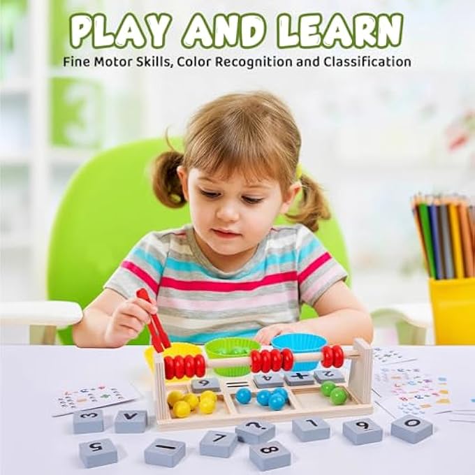 CALCULATOR SLIDER, MONTESSORI TOY FROM 3 4 5 6 YEARS, ABACUS CALCULATOR SLIDER 1ST CLASS, ABACUS COUNTING FRAME FROM 1-10 WITH CALCULATION CARDS, NUMBER BLOCKS, CALCULATION STAND, 27 COLOUR - Image 5