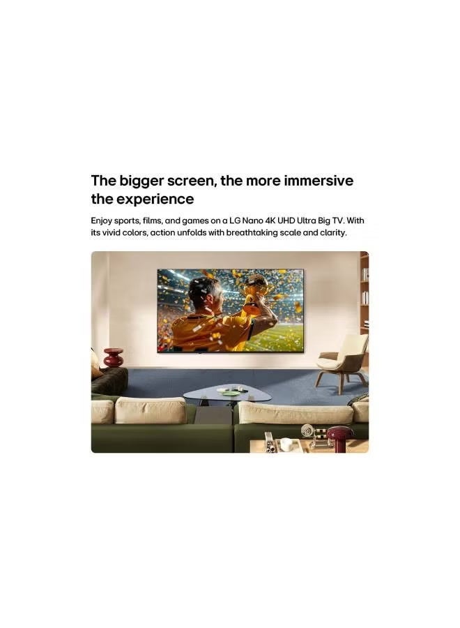 إل جي 55" NANO 4K UHD AI Smart TV 2026 – NanoCell | α7 AI Processor Gen9 | HDR10 Pro | webOS | AI Hub | VRR | GeForce NOW | LG Shield 55NU85CB6LA black - Image 5