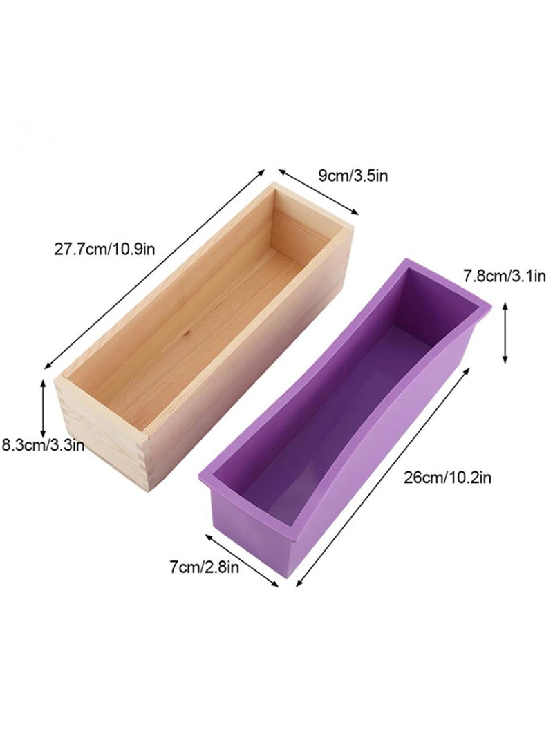 Rectangular Wooden Soap Mold with Silicone Liner Natural Safe Heat Resistant for Handmade Soap Chocolate Salt Carving Jelly Pudding Microwave Fridge Friendly Durable Lid Design - Image 5