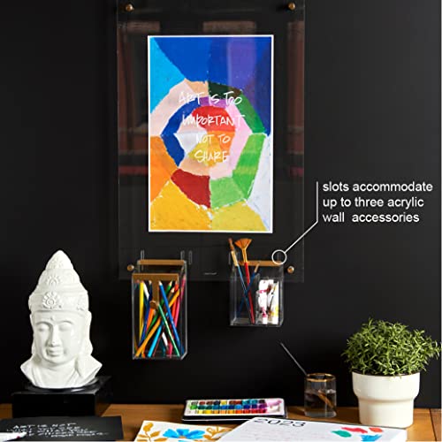 russell+hazel Acrylic Wall Memo Board, Home and Work Office Supplies, 15.75” W x 24” L x 0.25” H, with 2 Markers, Clear (62858) - Image 4