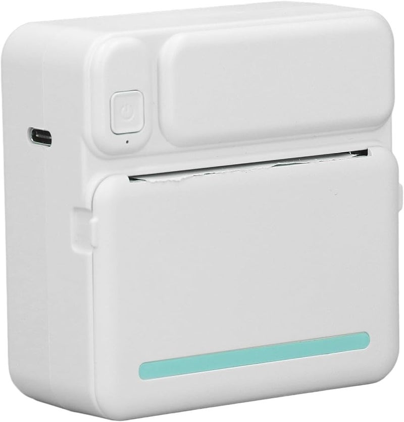 Portable Thermal Printer White Green Lightweight Mini Printer For Travel - Image 4